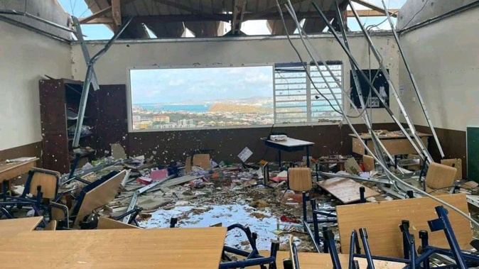 Cyclone Chido destroyed a primary school in the capital Mamoudzou. Photo / AFP