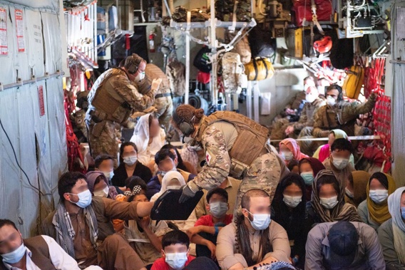 A New Zealand military plane evacuation from Kabul. (Photo / NZDF)