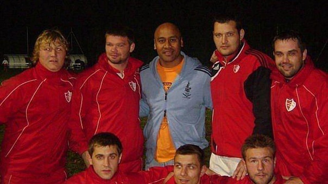 Members of the southern Ukraine rugby team, the Odesa Seagulls, who trained with Jonah Lomu in 2009 are training to fight in the war. Photo / Supplied