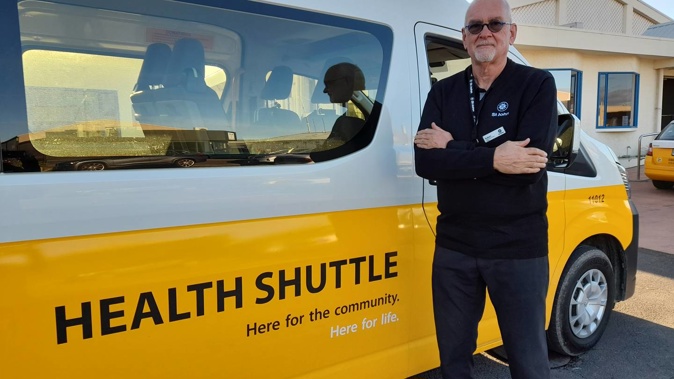 Hastings Health Shuttle driver Robert Mellor with a van similar to one that will soon operate in Napier.