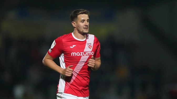 Scott Wootton playing for Morecambe during in League One earlier this season. Photo / Getty
