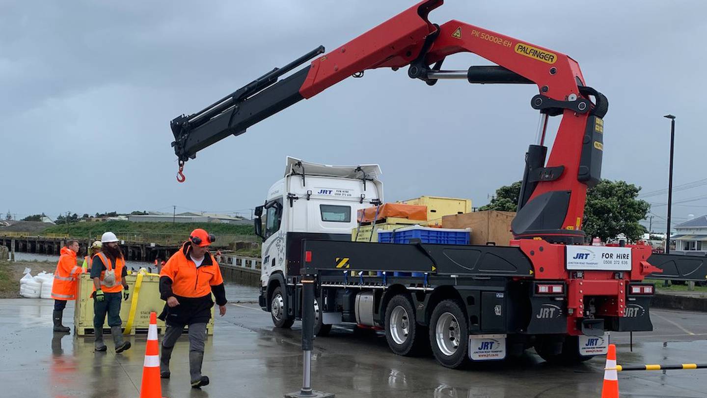 Recovery equipment arriving at the site of the spill on Thursday. Photo / Supplied