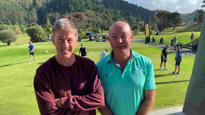 Whangamatā Golf Club chairman Andy Clements and club fundraising co-ordinator Allan Smith. Photo / NZ Herald