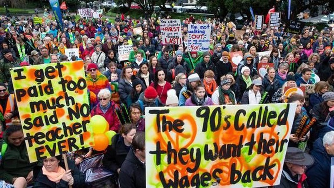 Primary and secondary teachers are set to strike tomorrow in cities and towns across the country. Photo / Mark Mitchell