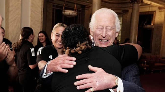 King Charles III meets the Black Ferns at Buckingham Palace. Photo / Getty Images