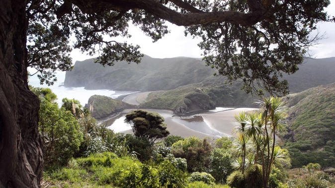 Seven people were rescued on Wednesday following a fire at West Auckland's Anawhata beach. Photo / Doug Sherring