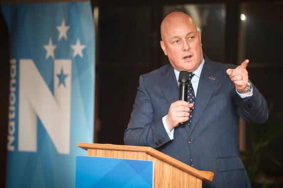 National leader Christopher Luxon has blamed the Government for higher borrowing costs. Photo / Jason Oxenham