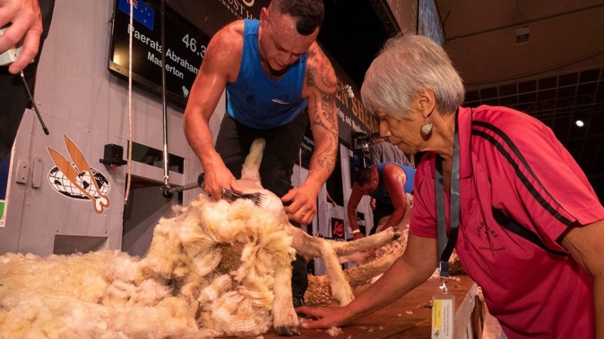 Masterton shearer Paerata Abraham, seen here in his biggest win, the National Shearing Circuit final in Masterton in 2019.
