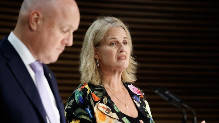 Prime Minister Christopher Luxon with Acting Minister for Women Louise Upston. Photo / Mark Mitchell.
