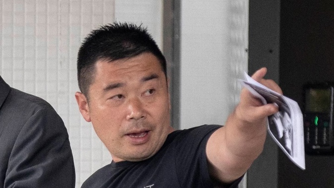 Qiang Liu leaving the Rotorua District Court. Photo / Andrew Warner