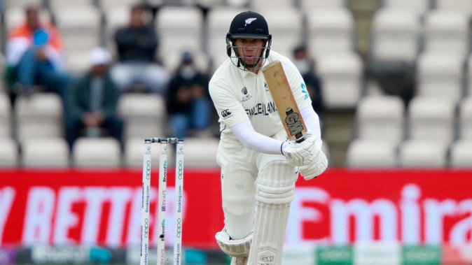 New Zealand's Ross Taylor plays a shot during the fifth day of the World Test Championship final cricket match between New Zealand and India. (Photo / AP)