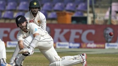 Kane Williamson methodically collected runs against Pakistan. Photo / AP