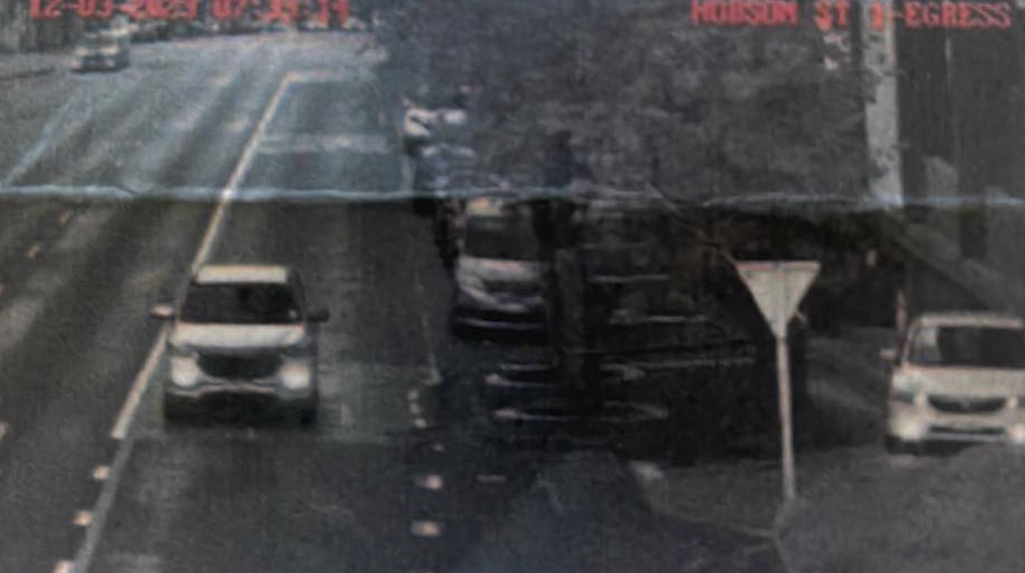  The Hyundai illegally used the bus lane. Photo / Supplied