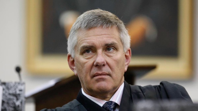 Crown prosecutor Ben Vanderkolk on day 14 in the trial of Ewen MacDonald, for the murder of Feilding farmer Scott Guy, in the High Court at Wellington. Photo / Mark Mitchell