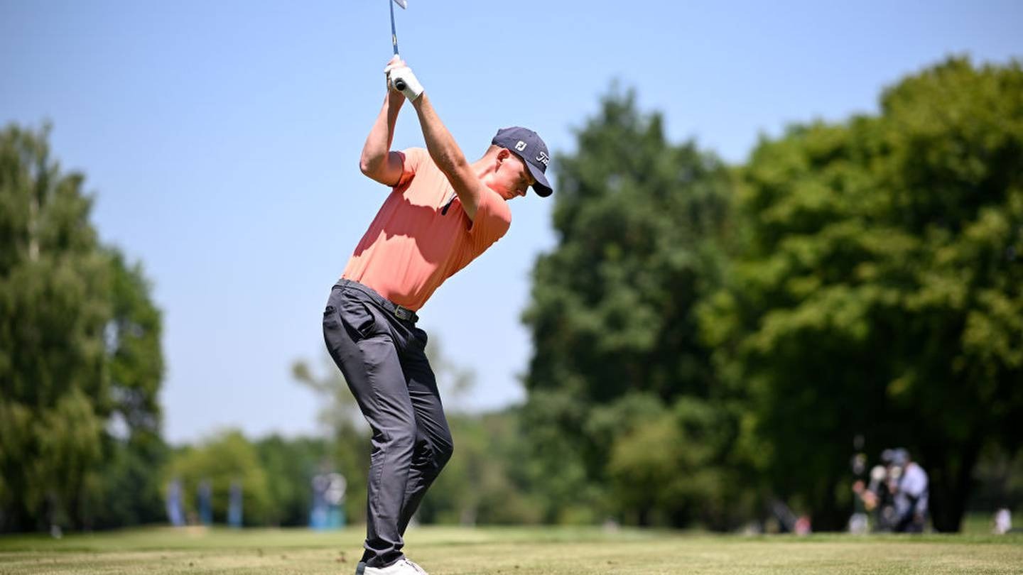 Daniel Hillier tees off on the second hole during Day Four of the BMW International Open at Golfclub Munchen Eichenried. Photo / Getty