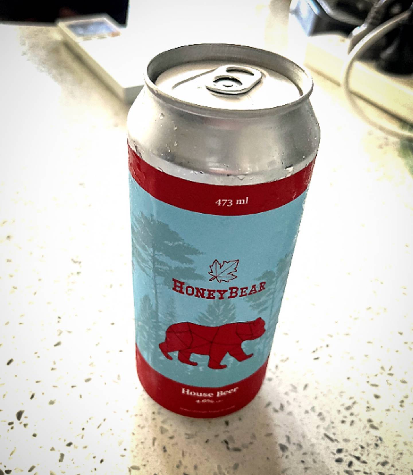 The specific beer is called Honey Bear House Beer and is packaged in a distinctive blue and red aluminium can. Photo / NZ Police