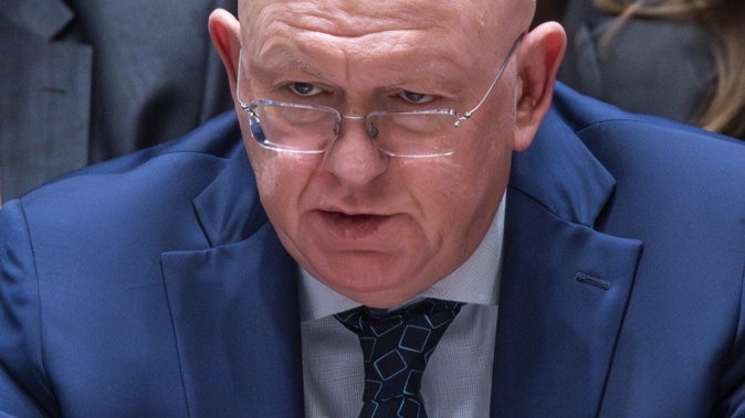 Russian Permanent Representative to the U.N. Vassily Nebenzia. Photo / AP | Eduardo Munoz Alvarez, File