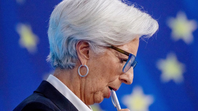 ECB President Christine Lagarde has lifted the central bank's cash rate for the first time in 11 years. Photo / AP