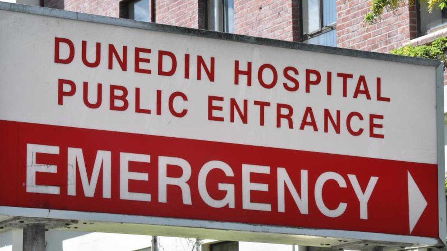 A man was arrested after breaking a window at the Dunedin Public Hospital emergency department this morning. (Photo / ODT)