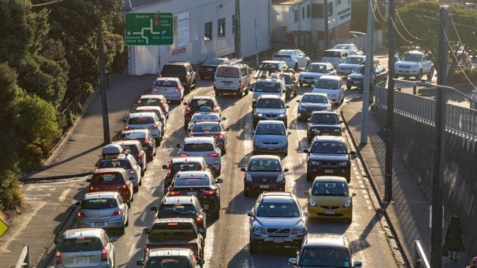 Traffic congestion on State Highway 1 between the Basin Reserve and Mt Victoria Tunnel in Wellington. (Photo / Mark Mitchell)
