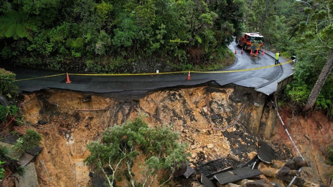 Paturoa Rd in Titirangi was badly damaged by floods during Auckland Anniversary weekend last year. Photo / Brett Phibbs