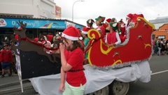 A float in a past Christmas parade in Woodville.
