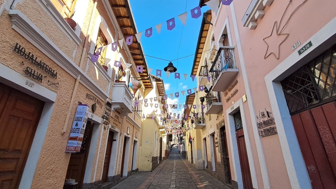La Ronda Street in Old Town Quito. Photo / Mike Yardley