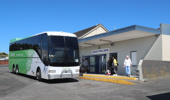 InterCity buses, seen here on a stop in Whanganui, may be the only option currently for people wanting to travel between Dannevirke and Woodville if they don't want to drive. Photos / NZME