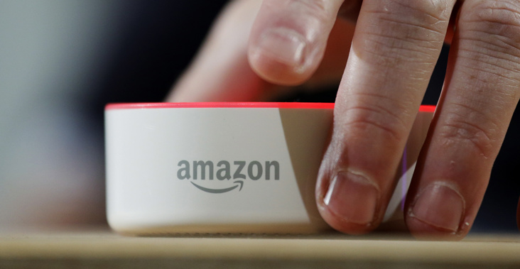 An Amazon Echo Dot is displayed during a program announcing several new Amazon products by the company, in Seattle. Photo / AP