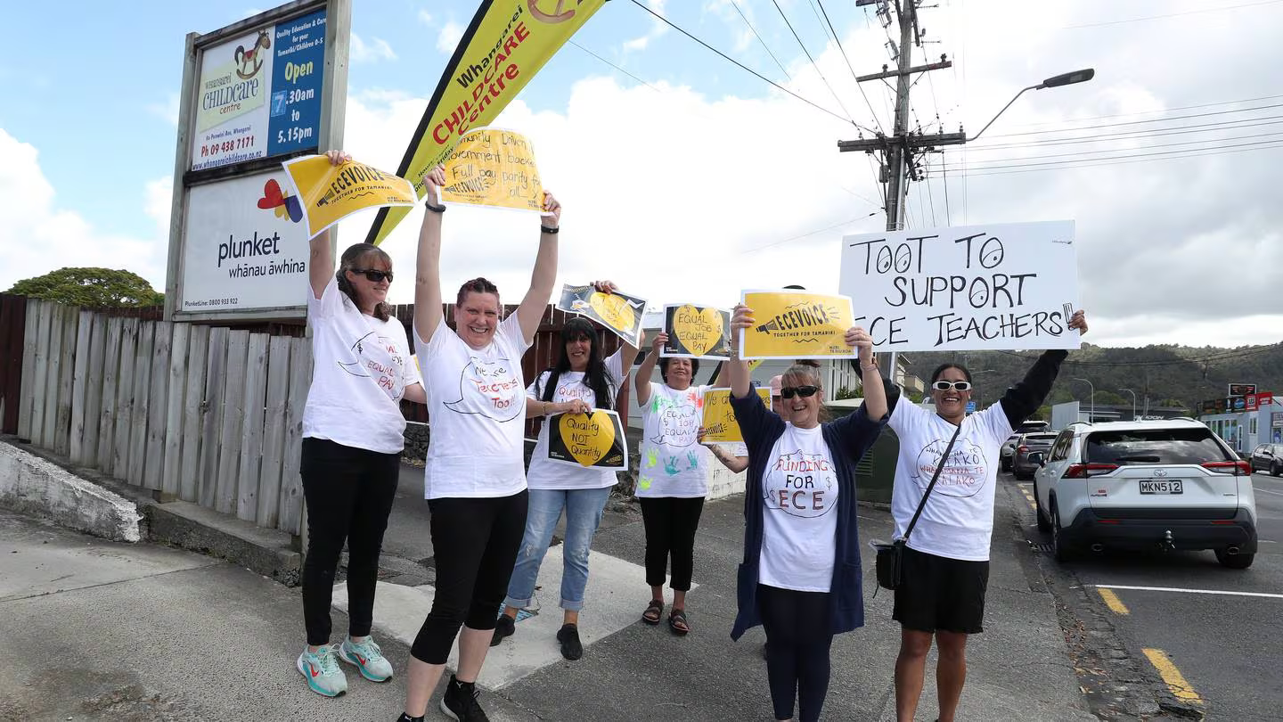Whangārei Childcare Centre is one of 100 across the country striking for better pay and ratios. Photo / Michael Cunningham