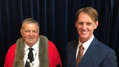 Kaipara Deputy Mayor Jonathan Larsen (right), pictured with the district's mayor, Craig Jepson, took the Whangārei Fire station to the ERA over a senior role position. Photo / Susan Botting
