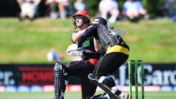 BJ Jacobs batting for Canterbury during last season's Super Smash. Photo / Photosport