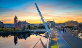 Strolling over the Peace Bridge and the River Foyle. Photo / Tourism Ireland