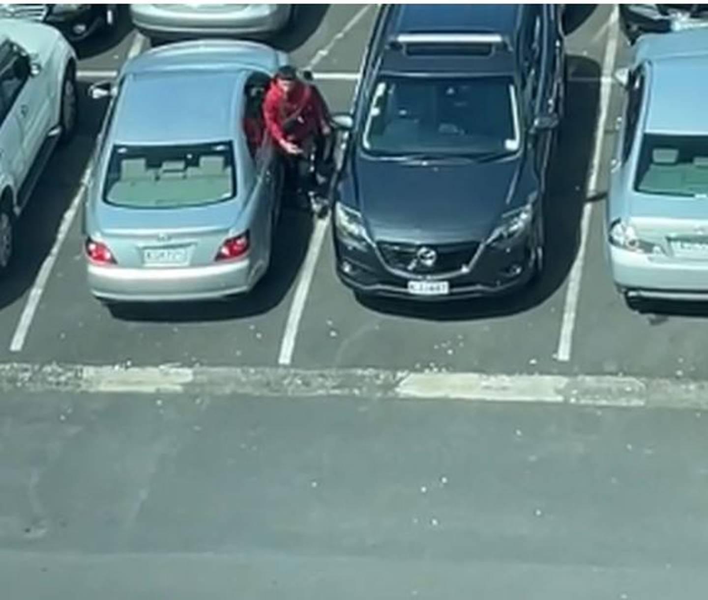 A man seen stealing Daisy Pedersen's car from the parking lot at Middlemore Hospital on Tuesday. Photo / Supplied