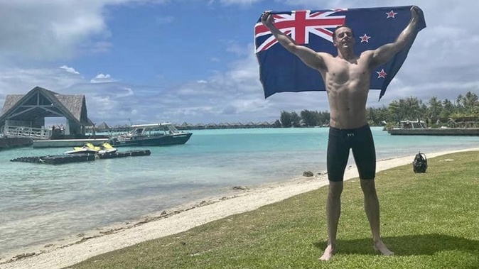 Nick Edwards spent his anniversary trip in Bora Bora swimming around the island. Photo / Supplied