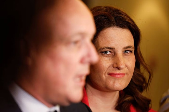 National Party leader and Prime minister-elect Christopher Luxon and Deputy Nicola Willis arrive at the Cordis Hotel. Photo / Michael Craig