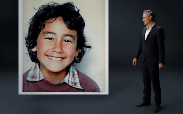 Taika Waititi speaks to his younger self in the campaign video. (Photo / Unteach Racism)