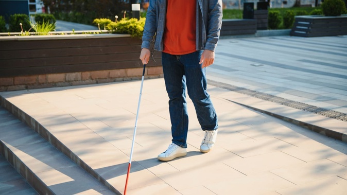 Despite a man carrying a 1.3m walking stick and wearing a hi-vis vest and black fitover glasses, a Ministry of Social Development employee asked him to show a driver licence for identification.