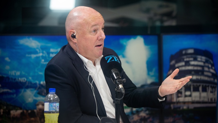 Prime Minister Christopher Luxon speaks to Kerre Woodham in the Newstalk ZB studio. Photo / Sylvie Whinray