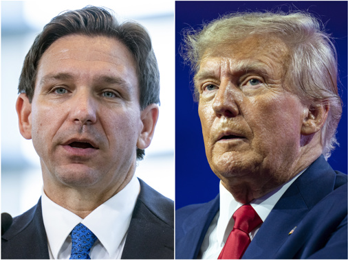 In his first week on the campaign trail as a presidential candidate, Gov. DeSantis repeatedly hit his chief rival, Donald Trump, from the right. DeSantis told a conservative radio host, “This is a different guy than 2015, 2016." Meanwhile, Trump has repeatedly attacked DeSantis from the left, suggesting Florida’s new six-week abortion ban is “too harsh” and arguing DeSantis’ votes to cut Social Security and Medicare in Congress will make him unelectable in a general election. Photo / AP