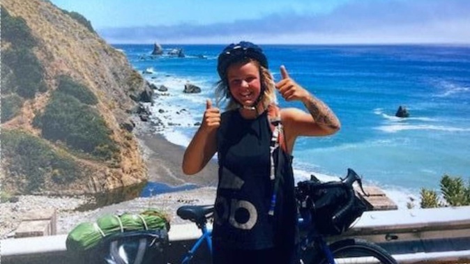 Fyfa Dawson on a bike trip in the United States. Photo / Supplied