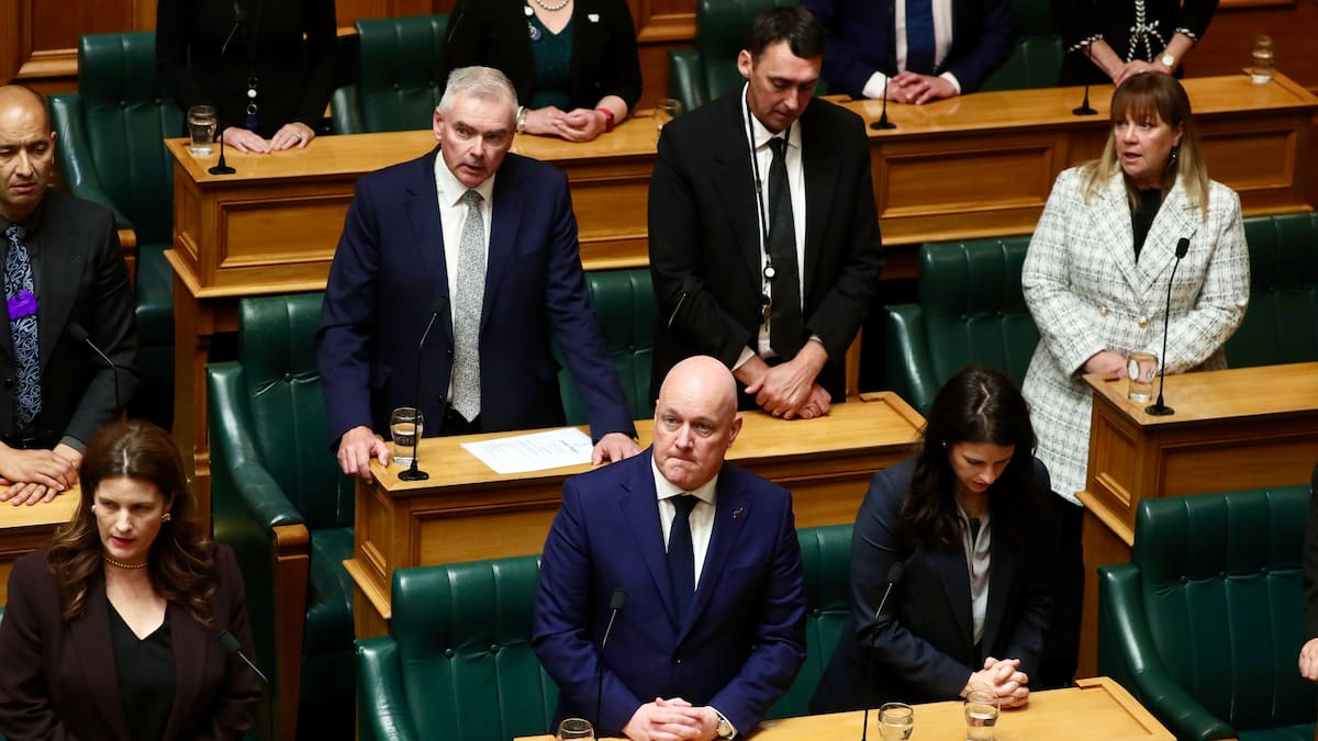 Prime Minister Christopher Luxon acknowledges the release of the report of the Abuse in Care Royal Commission. Photo / Mark Mitchell