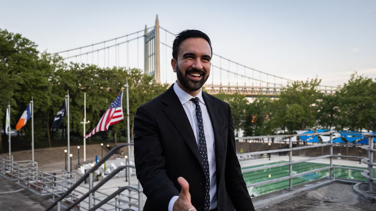 New York City mayoral candidate Zohran Mamdani during the Democratic primary in June. Photo / Christian Monterrosa, Bloomberg via The Washington Post