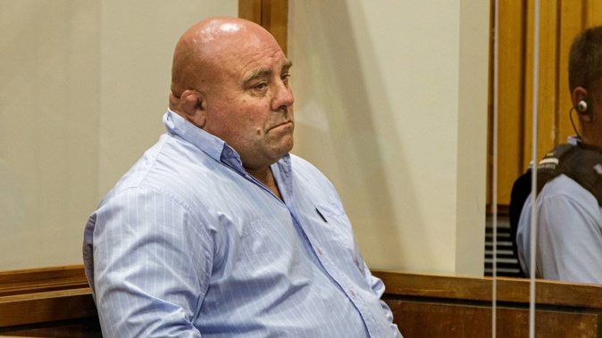 Chris Budgen while standing trial in the Rotorua District Court for an allegation of an historic rape. Photo / Mead Norton
