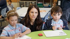 Education Minister Erica Stanford with students at Wadestown School in Wellington in January. Photo / Mark Mitchell
