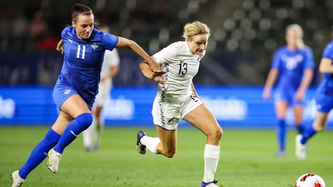 Paige Satchell of New Zealand in action against Iceland last year. Photo / Photosport