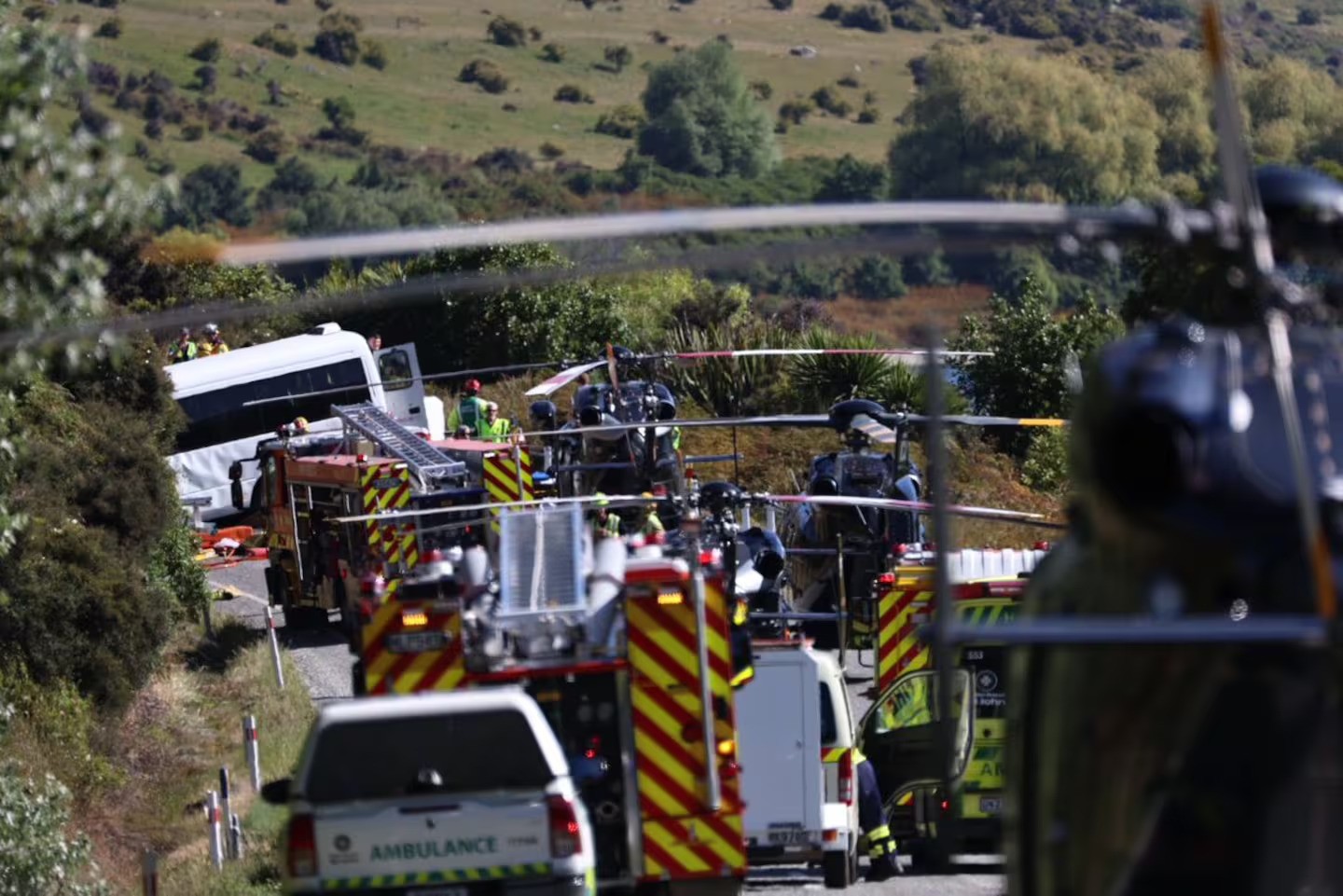 Emergency services attend a crash between a car and a bus on Kingston Rd.