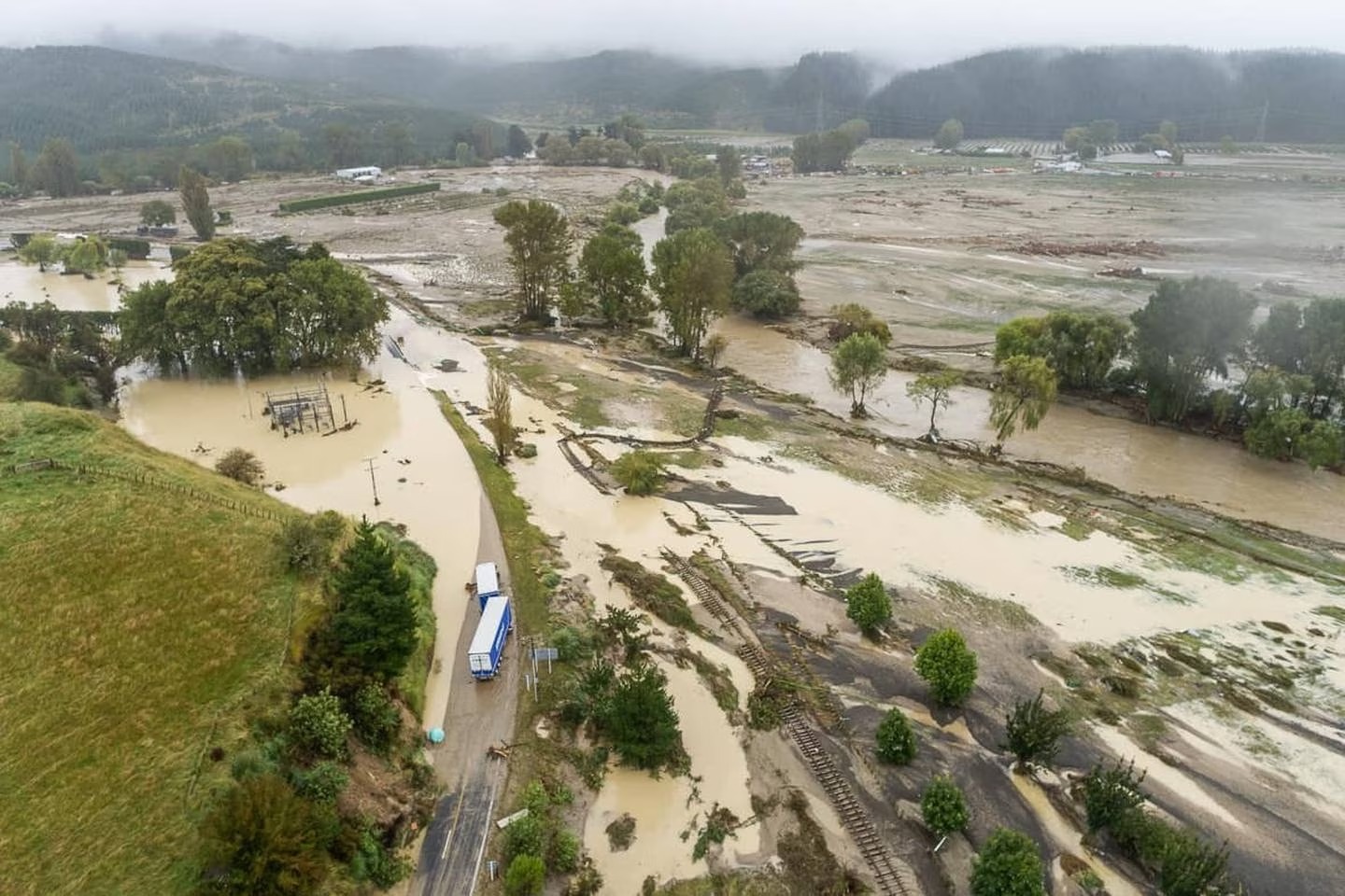 An aerial shot of flooding in Hawke's Bay. Photo / NZ Herald
