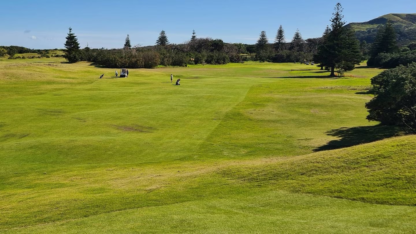 The 13th hole at Muriwai Golf Club on March 31, just over a month since Cyclone Gabrielle.