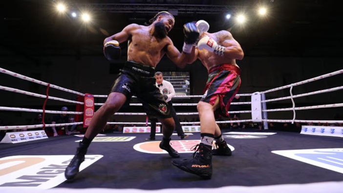 Jerome Pampellone (left) taking on Rogelio Medina in December last year. Photo / Michael Cunningham